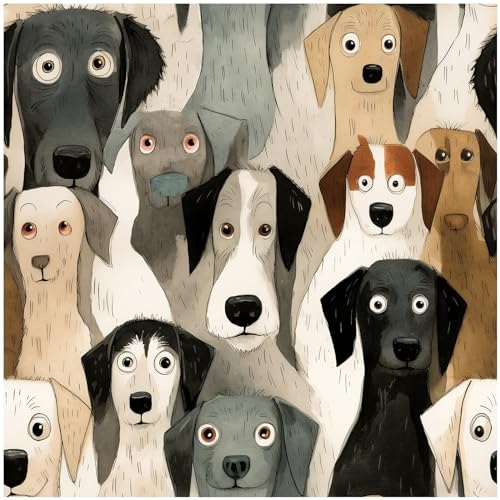 HAOKHOME 99057 Vintage Dog Wallpaper Peel and...