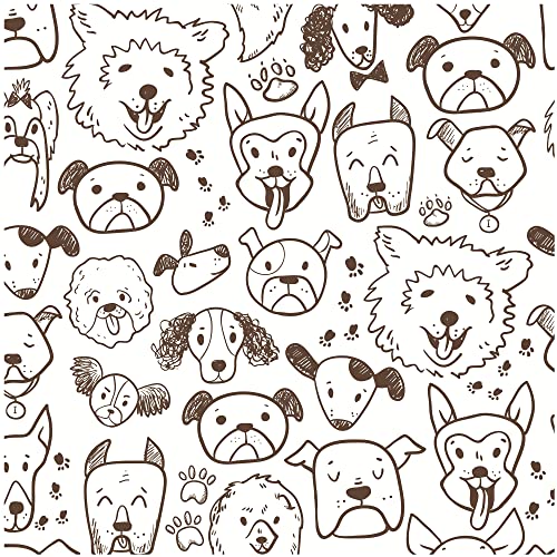 UniGoos Funny Doodle Dog Peel and Stick Wallpaper...